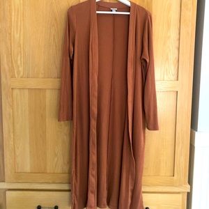 Long sleeve, long length open cardigan